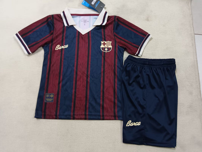 KIT NIÑO FC BARCELONA 2025-26 EQUIPACIÓN ESPECIAL RETRO