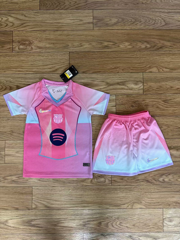 KIT NIÑO FC BARCELONA 2025-26 EQUIPACIÓN ESPECIAL ROSA